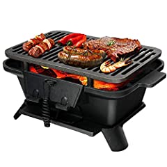Giantex Charcoal Grill, Portable Cast Iron Barbecue, used for sale  Delivered anywhere in Canada