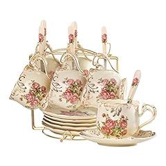 YOLIFE Tea Cup and Saucer Set, Coffee Cup Saucer of for sale  Delivered anywhere in UK