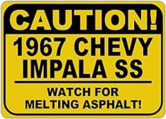 1967 67 Chevy Impala SS Caution Melting Asphalt Sign for sale  Delivered anywhere in Canada