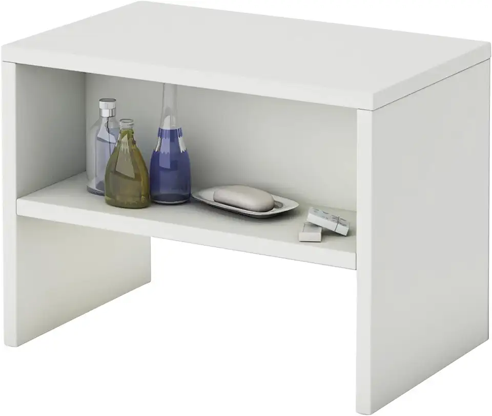 CARO-Möbel Nachtkastje NEY nachtkastje bijzettafel met open vak in wit tweedehands  