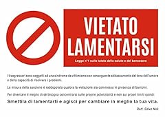 Vietato lamentarsi cartello usato  Spedito ovunque in Italia 