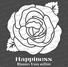 CrafTreat Rose Flower Stencils for Painting on Wood, Canvas, Paper, Fabric, Floor, Wall and Tile - Happiness Blooms from Within - 6x6 Inches - Reusable DIY Art and Craft Stencils for Home Decor for sale  Delivered anywhere in Canada