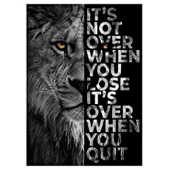 QND,Posters,Wild Lion Letter Motivational Quote Art, used for sale  Delivered anywhere in Canada