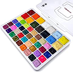 Used, HIMI Gouache Paint Set, 50 colors(14 Colors x 60ml + 36 Colors x 30ml) with a Portable Carrying Case, Jelly Cup Design, Miya Gouache Paint for Canvas Watercolor Paper - Perfect for Beginners, Artists for sale  Delivered anywhere in Canada