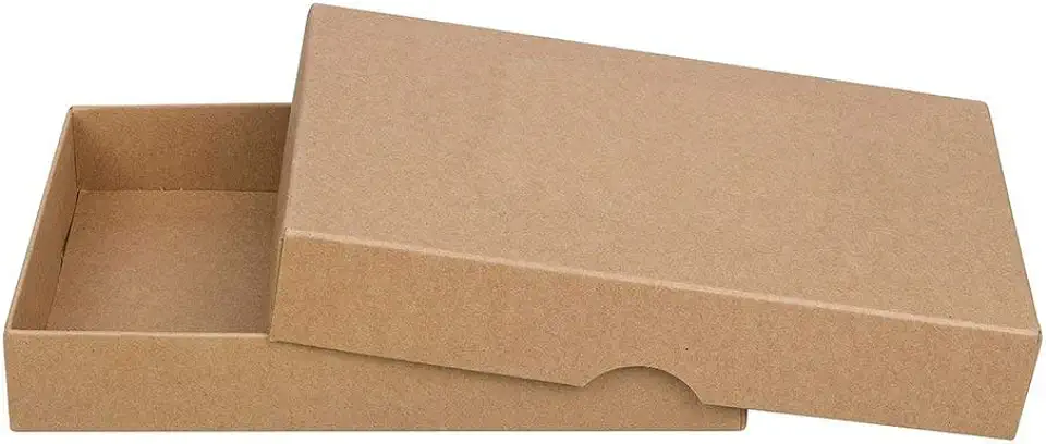 Vouwdoos 11,5 x 15,5 x 2,5 cm, bruin, met deksel, Jade kraftkarton - 10 doosjes/set tweedehands  