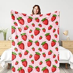 Pink strawberry blanket for sale  Delivered anywhere in USA 