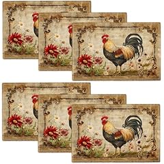 Farmhouse rooster placemats for sale  Delivered anywhere in USA 