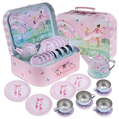 Jewelkeeper 15 Piece Girls Pretend Toy Tin Tea Set for sale  Delivered anywhere in USA 