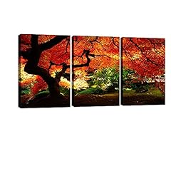 Pyradecor Red Maple Trees 3 Panel Contemporary Art for sale  Delivered anywhere in Canada
