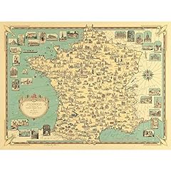 Occasion, Chase 1935 Pictorial Map France Buildings Extra Large d'occasion  Livré partout en France