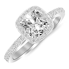 Used, 1 Carat t.w. 14K White Gold Classic Halo Style Cushion for sale  Delivered anywhere in USA 