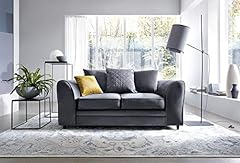 Chicago 2 Seater Sofa in Dark Grey - Easy Clean 2 and for sale  Delivered anywhere in UK