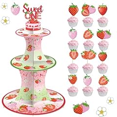 Strawberry cupcake toppers for sale  Delivered anywhere in UK