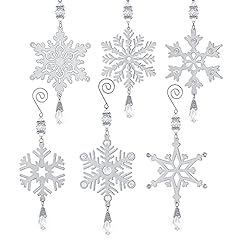 6pieces silver snowflakes for sale  Delivered anywhere in USA 