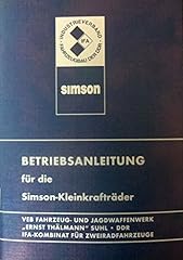 Betriebsanleitung simson klein gebraucht kaufen  Wird an jeden Ort in Deutschland