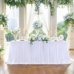 White tulle tablecloth for sale  Delivered anywhere in USA 