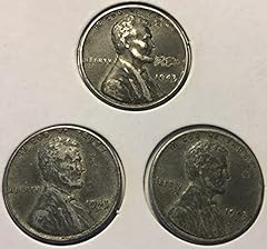 1943 P D S Lincoln Wheat Steel Penny Cent Set Penny for sale  Delivered anywhere in USA 