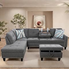 Piece sectional leather for sale  Delivered anywhere in USA 