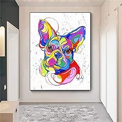 Used, Animal Canvas Prints French Bulldog Oil Painting Colorful for sale  Delivered anywhere in Canada