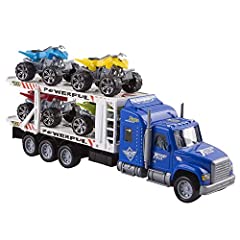 Used, Vokodo Toy Semi Truck Trailer 15" Includes 4 ATVs Friction for sale  Delivered anywhere in USA 