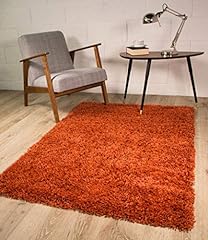 Terracotta shaggy rug for sale  Delivered anywhere in UK