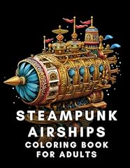 Steampunk airships coloring for sale  Delivered anywhere in UK