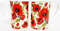 Red poppy mugs for sale  Delivered anywhere in UK