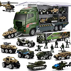 Military Carrier Truck (26 in 1) with Soldier Men playset, for sale  Delivered anywhere in UK