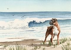 Boxer beach watercolor for sale  Delivered anywhere in USA 