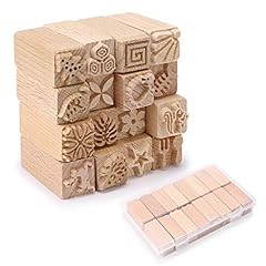 OwnMy Set of 16 Clay Modeling Pattern Stamp Kit, Wooden, used for sale  Delivered anywhere in USA 