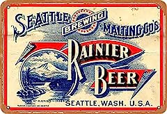 Keely 1906 Rainier Beer Metal Vintage Tin Sign Wall for sale  Delivered anywhere in Canada
