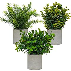Danisch 3 Sets Mini Potted Artificial Plants Indoors for sale  Delivered anywhere in UK