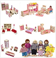 Used, DecoBay Wooden Dolls House Furniture 4 Sets, 5 Sets, for sale  Delivered anywhere in UK