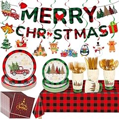 Christmas party plates for sale  Delivered anywhere in USA 