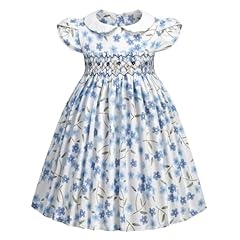 Girls smocked blue for sale  Delivered anywhere in USA 