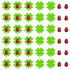 2,5 cm Logbuch-Verlag 12 piccoli quadrifoglio decorazione da tavolo per Capodanno verde simbolo portafortuna con punto adesivo rosso con coccinella 