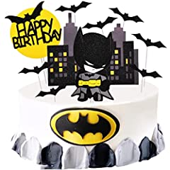 VXCQ Batman Cake Topper - Batman Cake Decoration Happy for sale  Delivered anywhere in UK