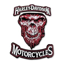 Embroidered harley skull for sale  Delivered anywhere in UK