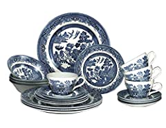 Churchill Blue Willow Dinnerware (20 Piece Set) for sale  Delivered anywhere in Canada