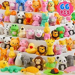66pcs animal erasers for sale  Delivered anywhere in USA 