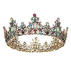 SWEETV Jeweled Baroque Queen Crown - Rhinestone Wedding for sale  Delivered anywhere in USA 