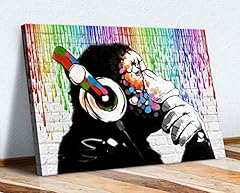 Canvasartshop monkey banksy for sale  Delivered anywhere in UK
