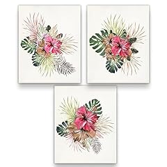 Tropical flowers watercolor for sale  Delivered anywhere in USA 