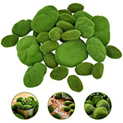 BUZIFU 30 Pcs Artificial Moss Rocks 3 Size Decorative for sale  Delivered anywhere in UK