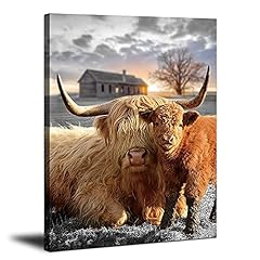 Highland cow canvas for sale  Delivered anywhere in USA 