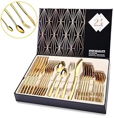 Gold cutlery set for sale  Delivered anywhere in UK