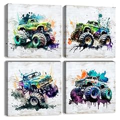 Watercolor monster truck for sale  Delivered anywhere in USA 