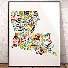Louisiana map art for sale  Delivered anywhere in USA 