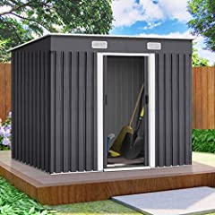 Shoze 6ft x 4ft Metal Garden Storage Shed Dark Grey, used for sale  Delivered anywhere in UK