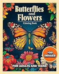 Butterflies flowers coloring for sale  Delivered anywhere in USA 